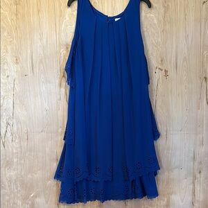 Jessica Simpson Blue Ruffled Tiered Mini Dress